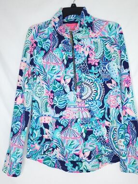 LILLY PULITZER Edgewater Popover Lookin Sharp Print Women's SMALL